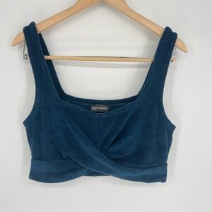 Carbon 38 Women's Blue Terry cloth Bralette XL